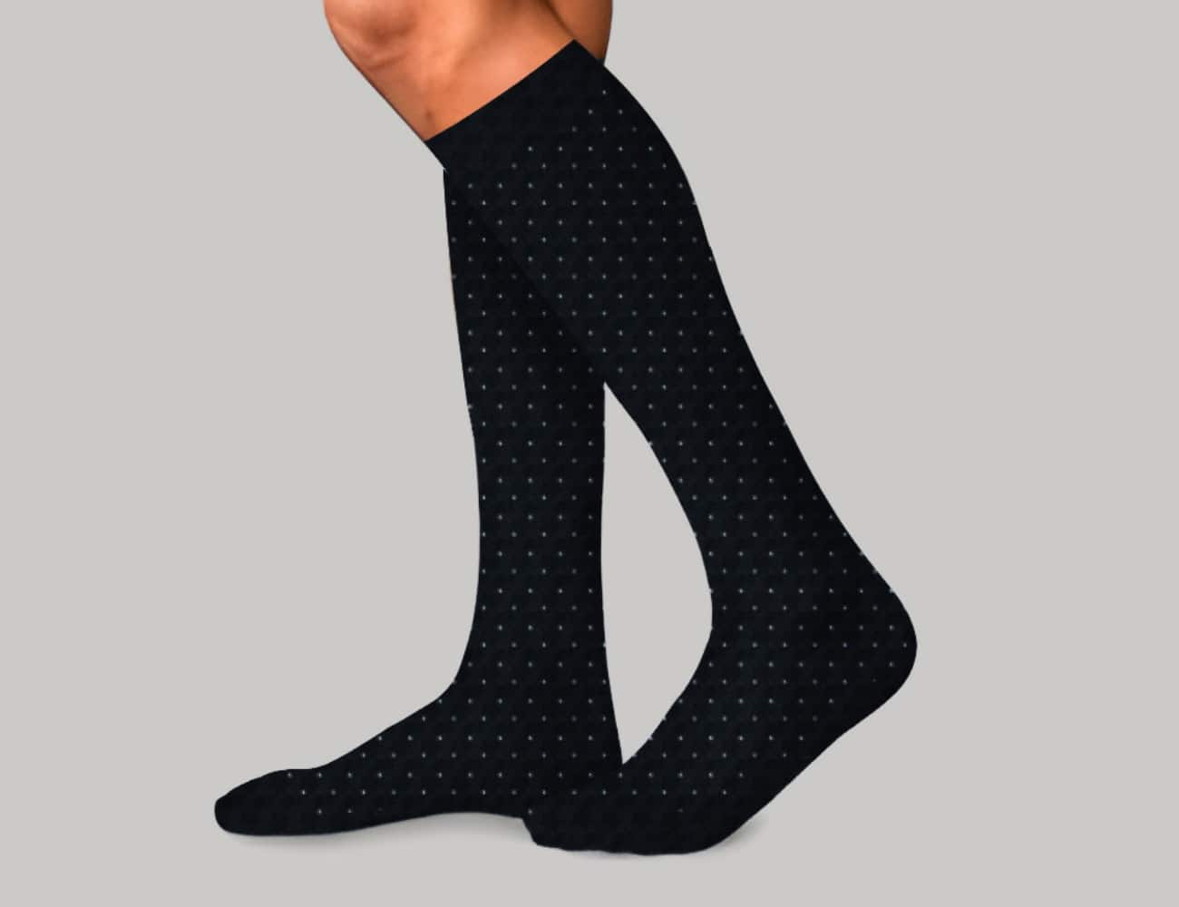 3 Αντρικές Κάλτσες Τεχνολογίας Συμπίεσης Swiss Dots με Βαμβάκι