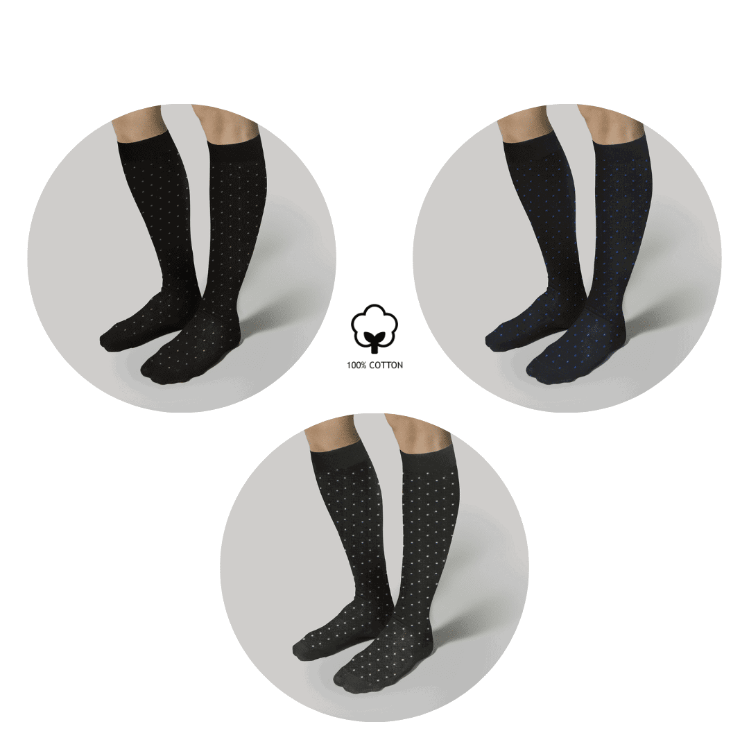 3 Αντρικές Κάλτσες Τεχνολογίας Συμπίεσης Swiss Dots με Βαμβάκι